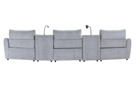 Fullar Modular Power Motion Sectional Sofa With Wireless Chargers And Speakers - Omega Lifestyles