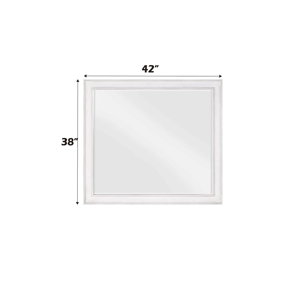 Weathered White Beveled Edge Wall Mirror - Omega Lifestyles