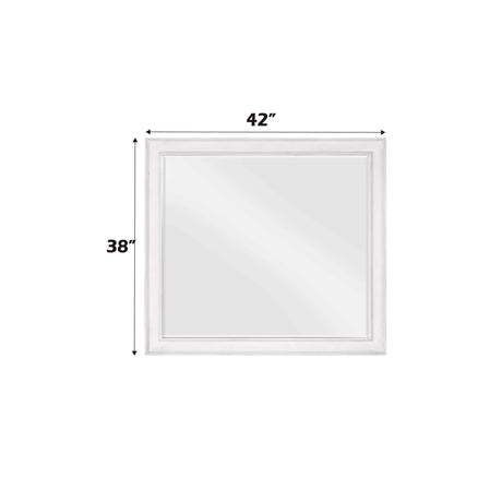 Weathered White Beveled Edge Wall Mirror - Omega Lifestyles