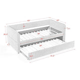 Twin Upholstered Boucle Daybed With Functional Trundle - Omega Lifestyles