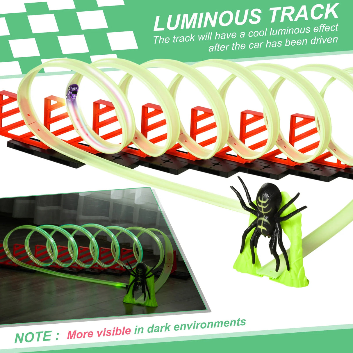 Luminous Glow-in-the-Dark Track Builder Toy Set - Omega Lifestyles