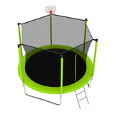 8-Inch Green Safety Enclosure Outdoor Trampoline - Omega Lifestyles