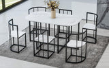 Modern 7-Piece Dining Table Set With Six Chairs - Omega Lifestyles