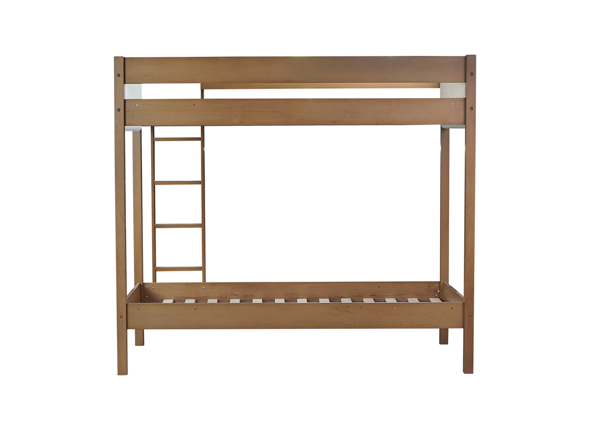 Twin Over Twin Rubber Wood Teddy Fleece Upholstered Bunk Bed - Omega Lifestyles