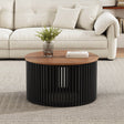 Acacia Solid Wood Round 30-Inch Coffee Table - Sleep Galleria