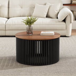 Acacia Solid Wood Round 30-Inch Coffee Table - Omega Lifestyles