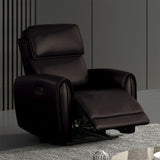 Contemporary Black Leatherette Power Recliner With USB Ports - Omega Lifestyles