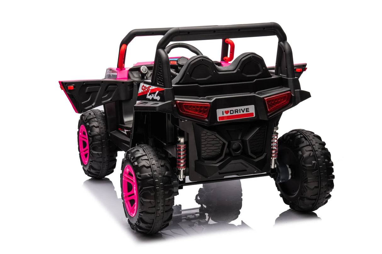 Four-Wheel Drive Pink Leather Seat Ride-On Car - Omega Lifestyles