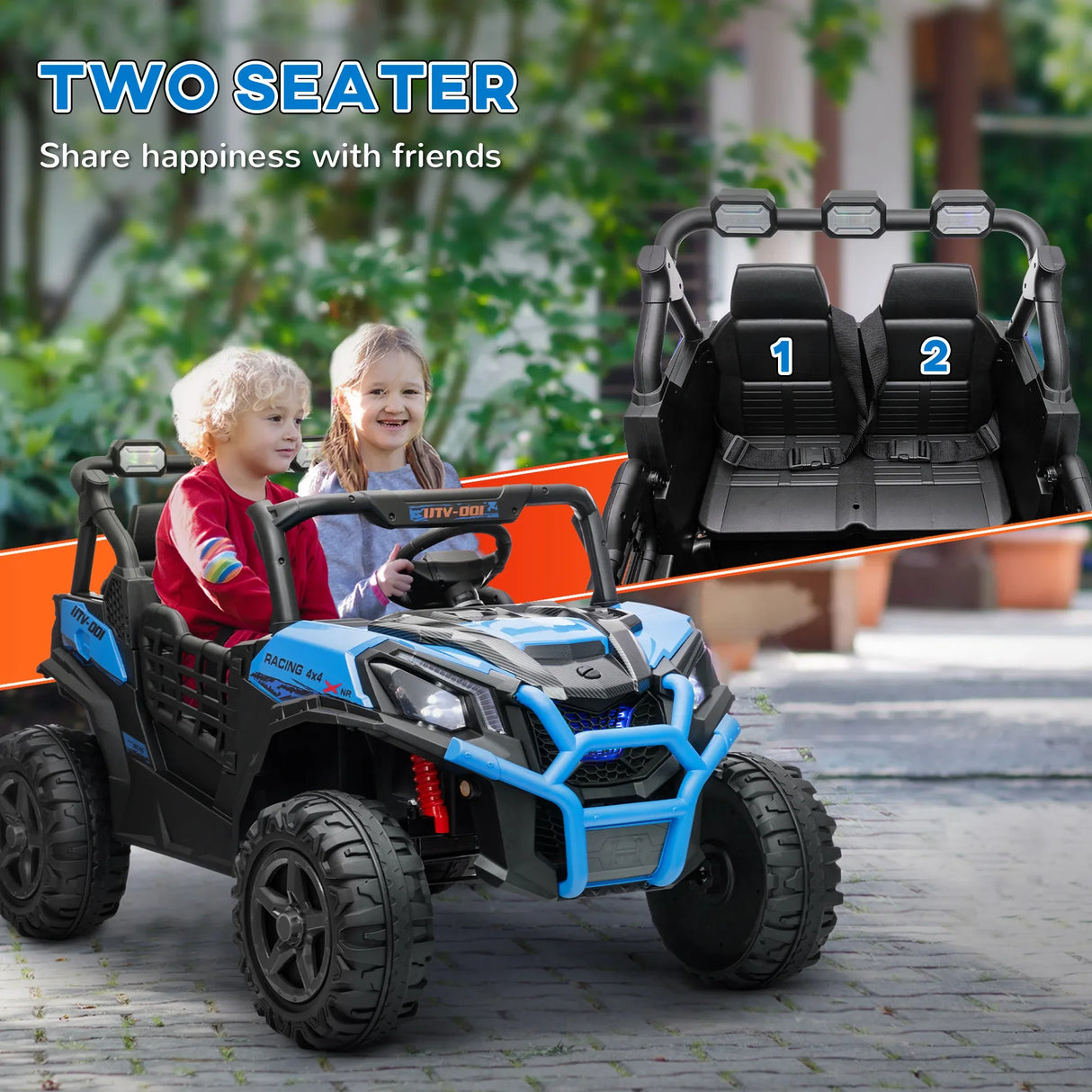 24V Dual Motor 2-Seater Kids Electric Ride-On Car - Omega Lifestyles