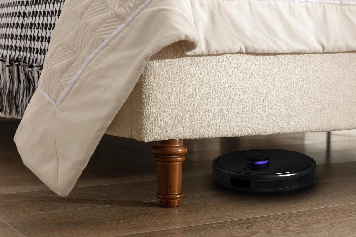 California King Contemporary Boucle Upholstered Bed Frame - Omega Lifestyles