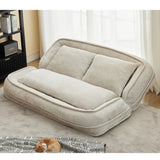 Medium-Soft Adjustable Loveseat Lazy Sofa With Chenille Upholstery - Omega Lifestyles