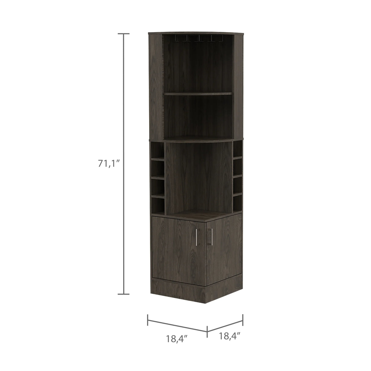 Modern Brown Particle Board Seattle Bar Cabinet Storage Furniture - Omega Lifestyles