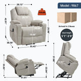 Power Lift Recliner Chair With Massage Lumbar Heat - Omega Lifestyles