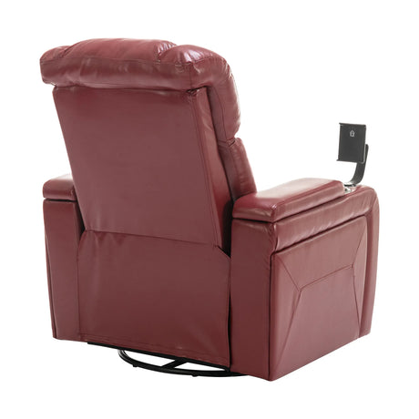 Power Recliner Chair PU Leather With USB Tray Table - Omega Lifestyles