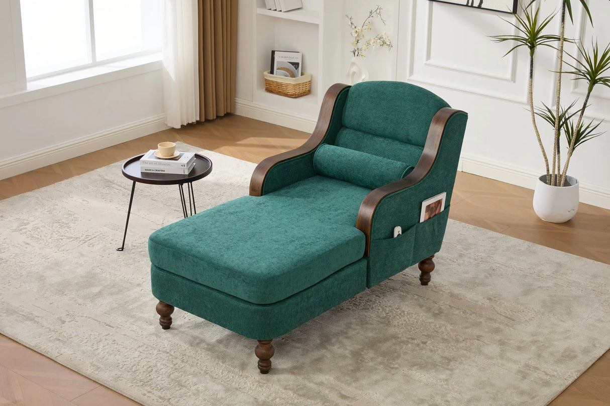 Oversized Chenille Fabric Lounge Chair With Storage - Omega Lifestyles