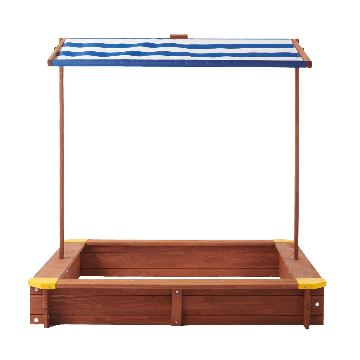 Wooden Kids Sandbox With Adjustable Canopy And Black Liner - Omega Lifestyles