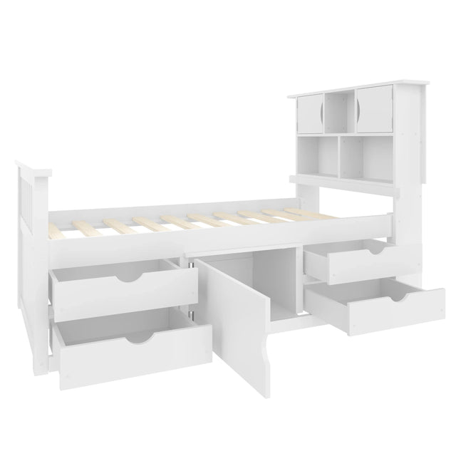 Twin Captain Platform Bed Frame With Storage Drawers - Omega Lifestyles