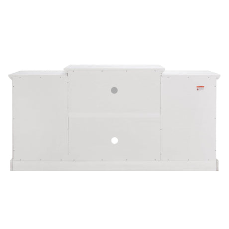 White Media Console Table With Fireplace Insert - Sleep Galleria