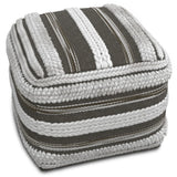 Square Gray Fabric Pouf With Supportive Polystyrene Filling - Omega Lifestyles