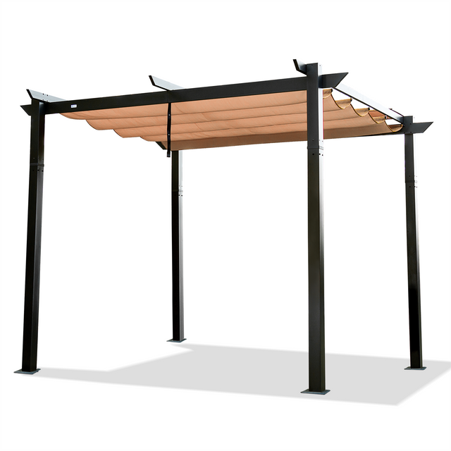 Outdoor Retractable Aluminum Pergola With Weather-Resistant Canopy