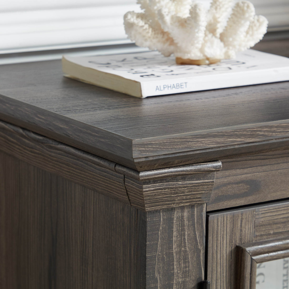 Farmhouse Fireplace TV Stand Console Cabinet Gray - Sleep Galleria