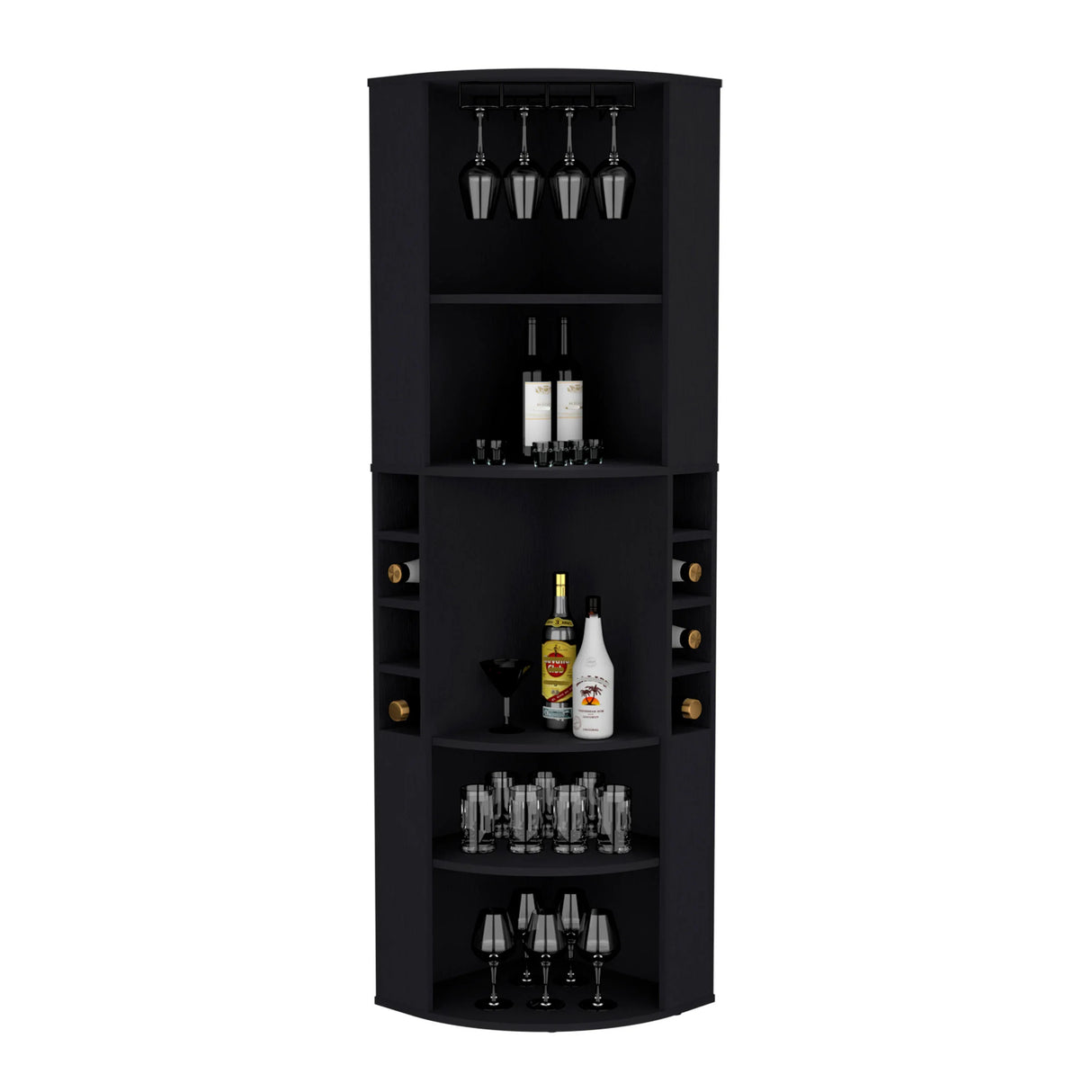 Modern Oban Corner Bar Cabinet With Bottle Storage - Omega Lifestyles