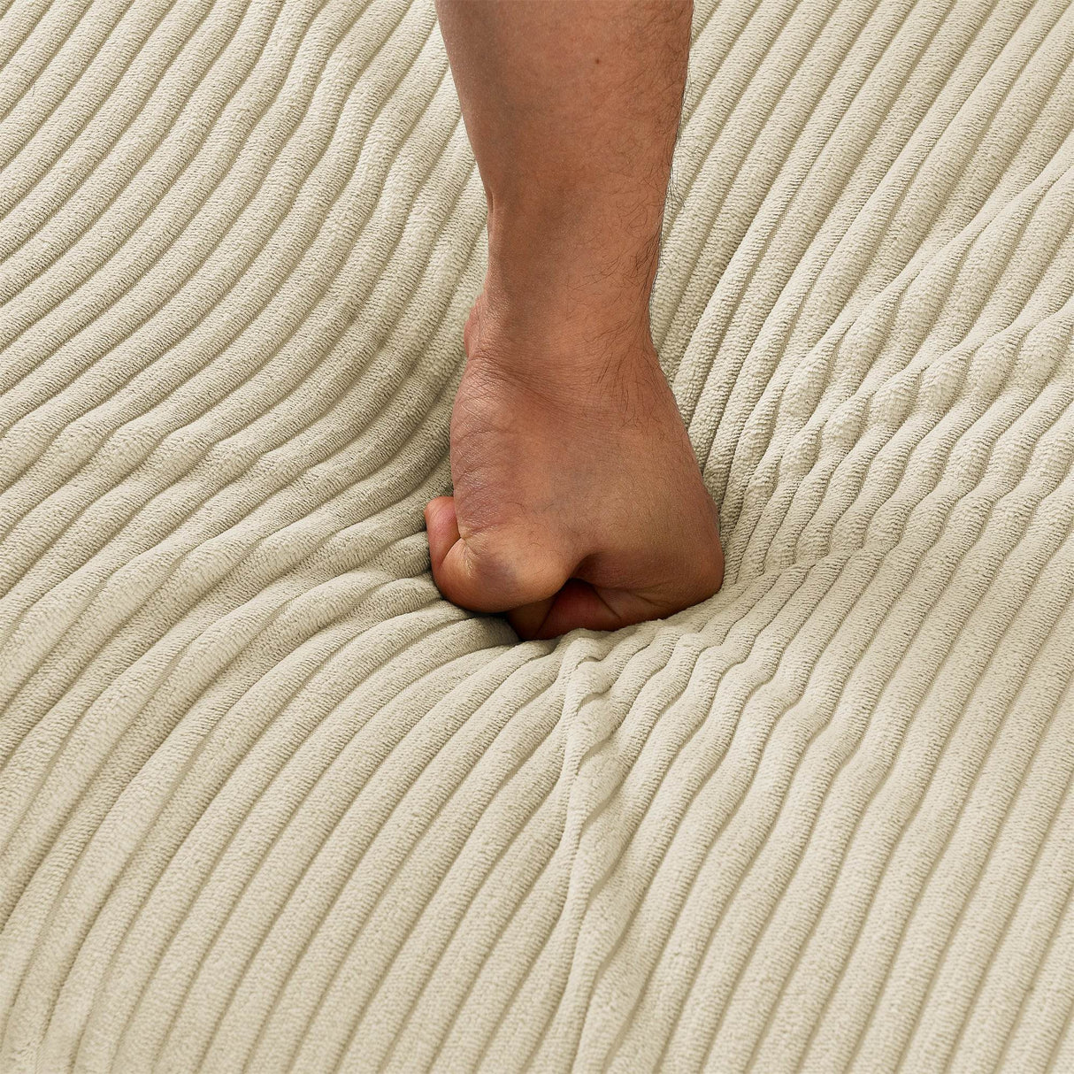 Modern Corduroy 7-Seat Armless Cushion Back Sofa Set - Omega Lifestyles