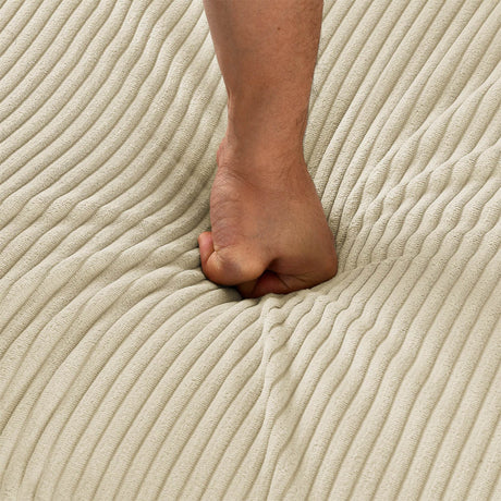 Modern Corduroy 7-Seat Armless Cushion Back Sofa Set - Omega Lifestyles