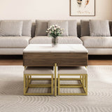 Modern Square Lift-Top Coffee Table Set With Ottomans - Sleep Galleria