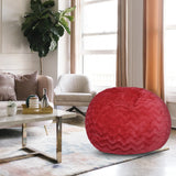 Red Faux Fur Memory Foam Shredded Foam Bean Bag Chair - Omega Lifestyles