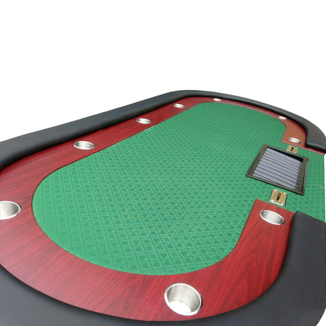 Modern 96-Inch Wood Poker Table With Chip Tray - Omega Lifestyles