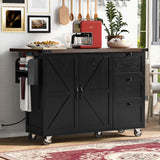 Farmhouse Kitchen Island Cart With Power Outlet - Omega Lifestyles
