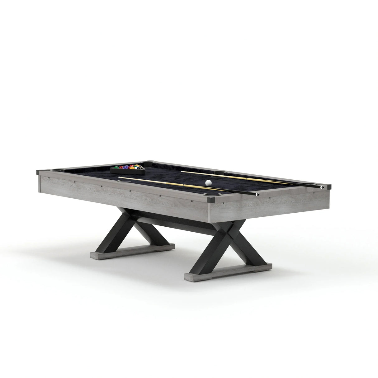 Rustic Industrial 84-Inch MDF Billiards Table With Accessories - Omega Lifestyles
