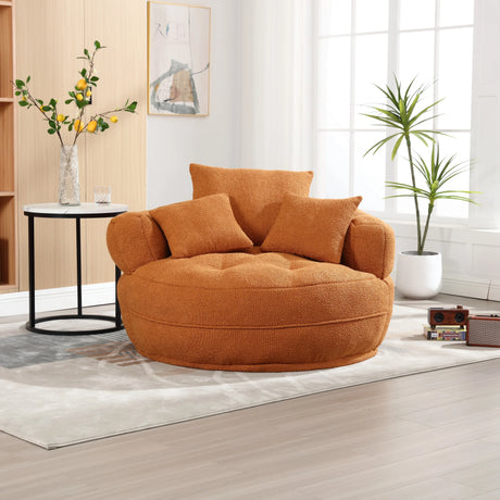 Modern Chenille Foam Circular Sleeper Chair With Pillows - Omega Lifestyles