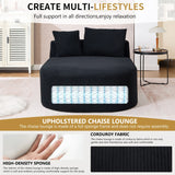 Oversized Plush Corduroy Chaise Lounge Sleeper Sofa - Omega Lifestyles