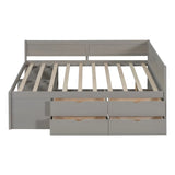 Full Solid Wood Full Size Daybed With Drawers And Shelves - Omega Lifestyles