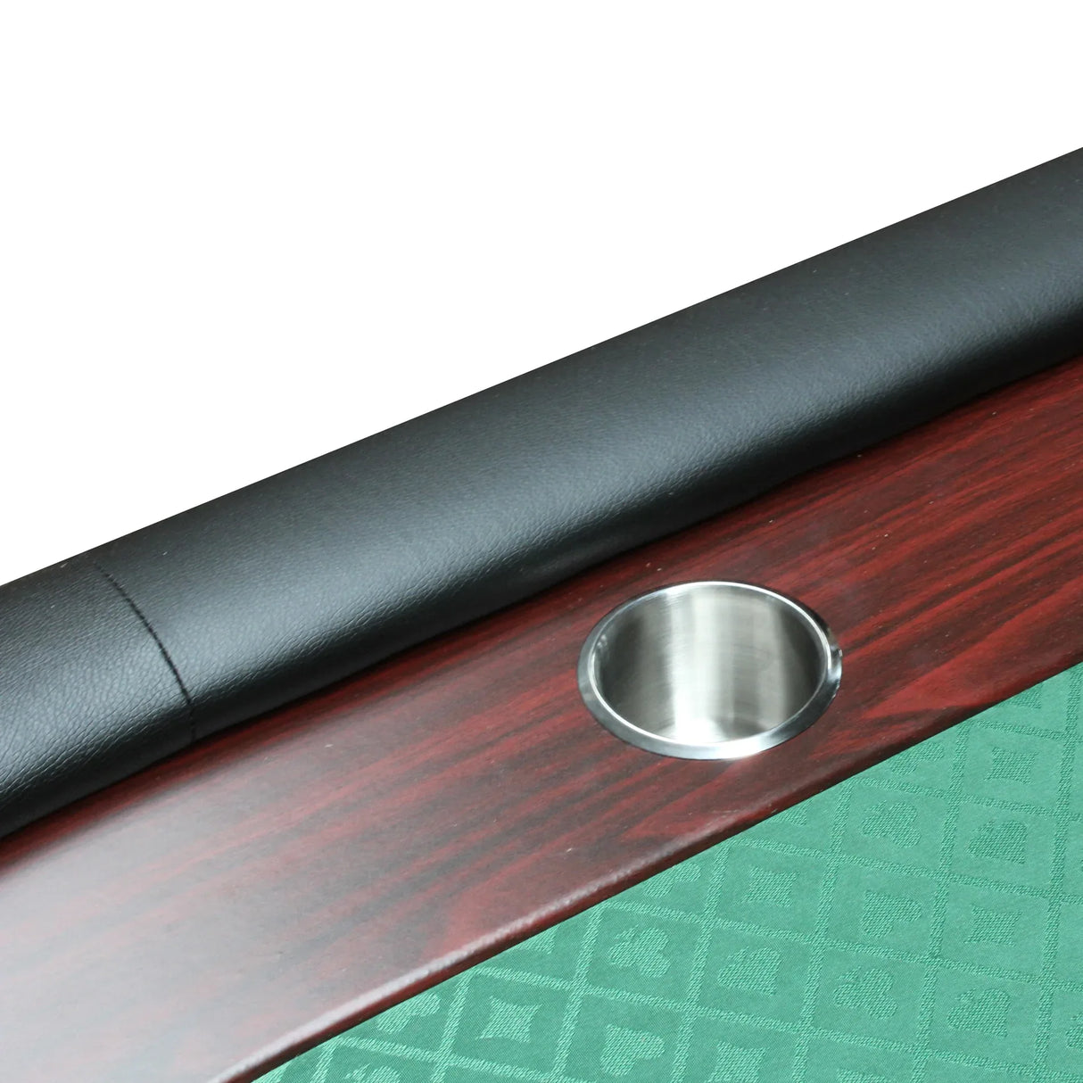 Foldable Modern Wood Racetrack Poker Table With Cup Holders - Omega Lifestyles