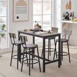 Bar Table Set With 4 PU Upholstered Soft Seat Stools - Omega Lifestyles