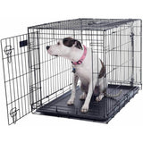 36-Inch Dog Crate - Double Door Pet Kennel with Divider Panel - Foldable Dog Cage with Carry Handle for Portability and Storage by  (Black)