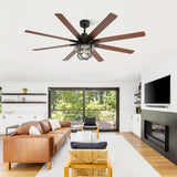 Modern 66-Inch Dual-Color Blade Ceiling Fan With Light
