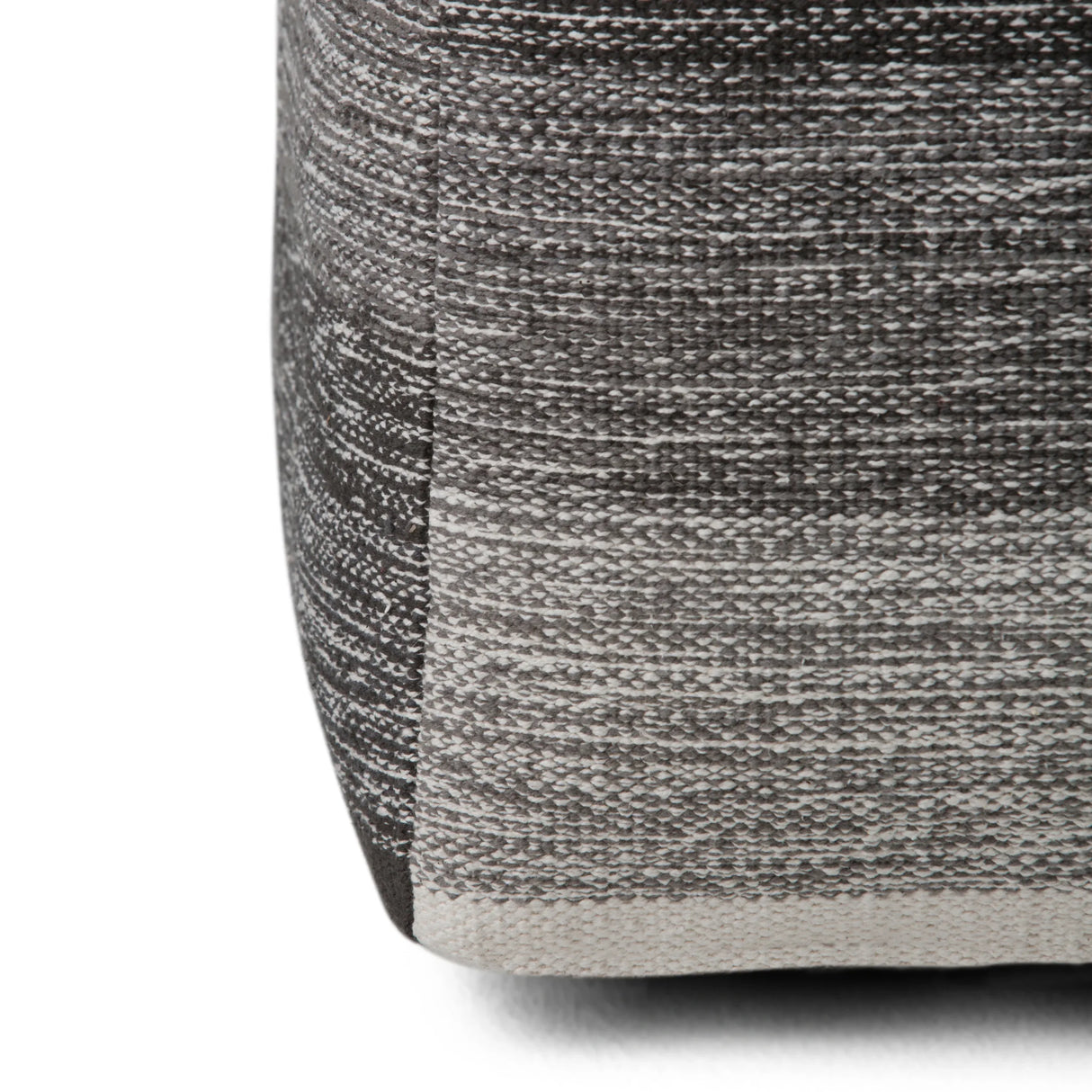 Woven Grey Mélange Fabric Cube Pouf Stool - Omega Lifestyles