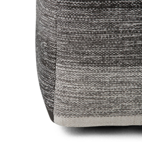 Woven Grey Mélange Fabric Cube Pouf Stool - Omega Lifestyles
