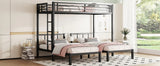 Metal Twin Over Twin Triple Bunk Bed With Guardrails - Omega Lifestyles