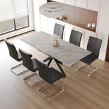 Modern Extendable MDF Metal Dining Table Set For 6-8 - Omega Lifestyles