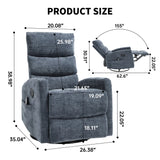Heat Massage Recliner Chair With 360° Swivel And Rocker - Omega Lifestyles