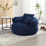 Modern Chenille Circular Sleeper Chair With Throw Pillows - Omega Lifestyles