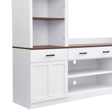 Farmhouse 4-Piece White Walnut TV Stand Set - Omega Lifestyles