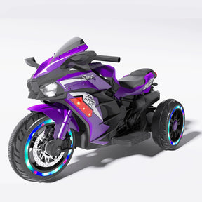 12V Violet Kids Electric Ride-On Motorcycle Toy - Omega Lifestyles