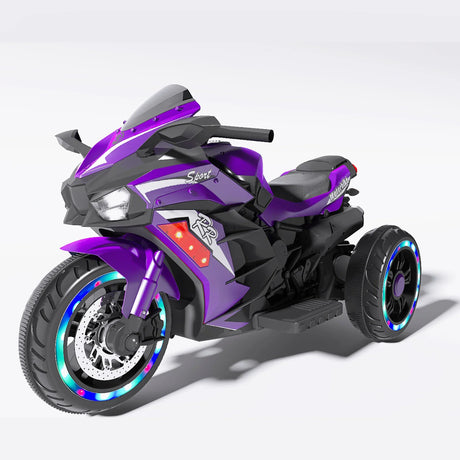 12V Violet Kids Electric Ride-On Motorcycle Toy - Omega Lifestyles