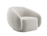 Beige Boucle Swivel Accent Chair With High-Density Foam Cushion - Omega Lifestyles